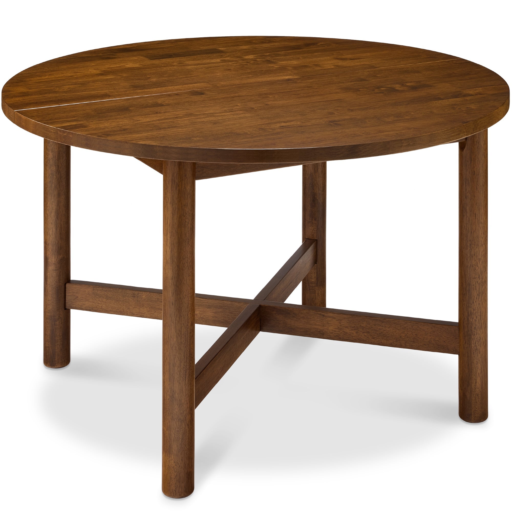 47In Round Solid Wood Dining Table, Modern Farmhouse Table For 4, Space Saving, Easy Assembly