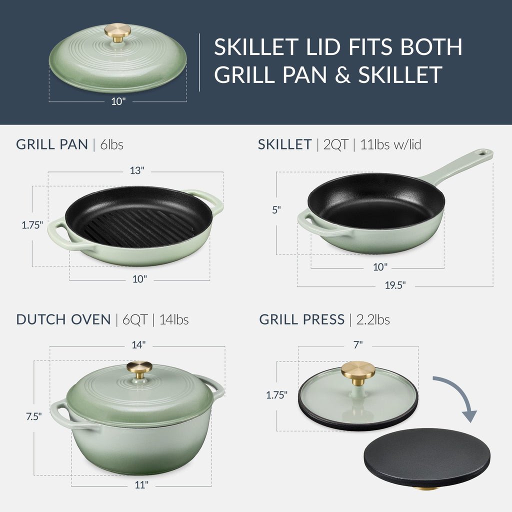 6-Piece Enameled Cast Iron Cookware Set