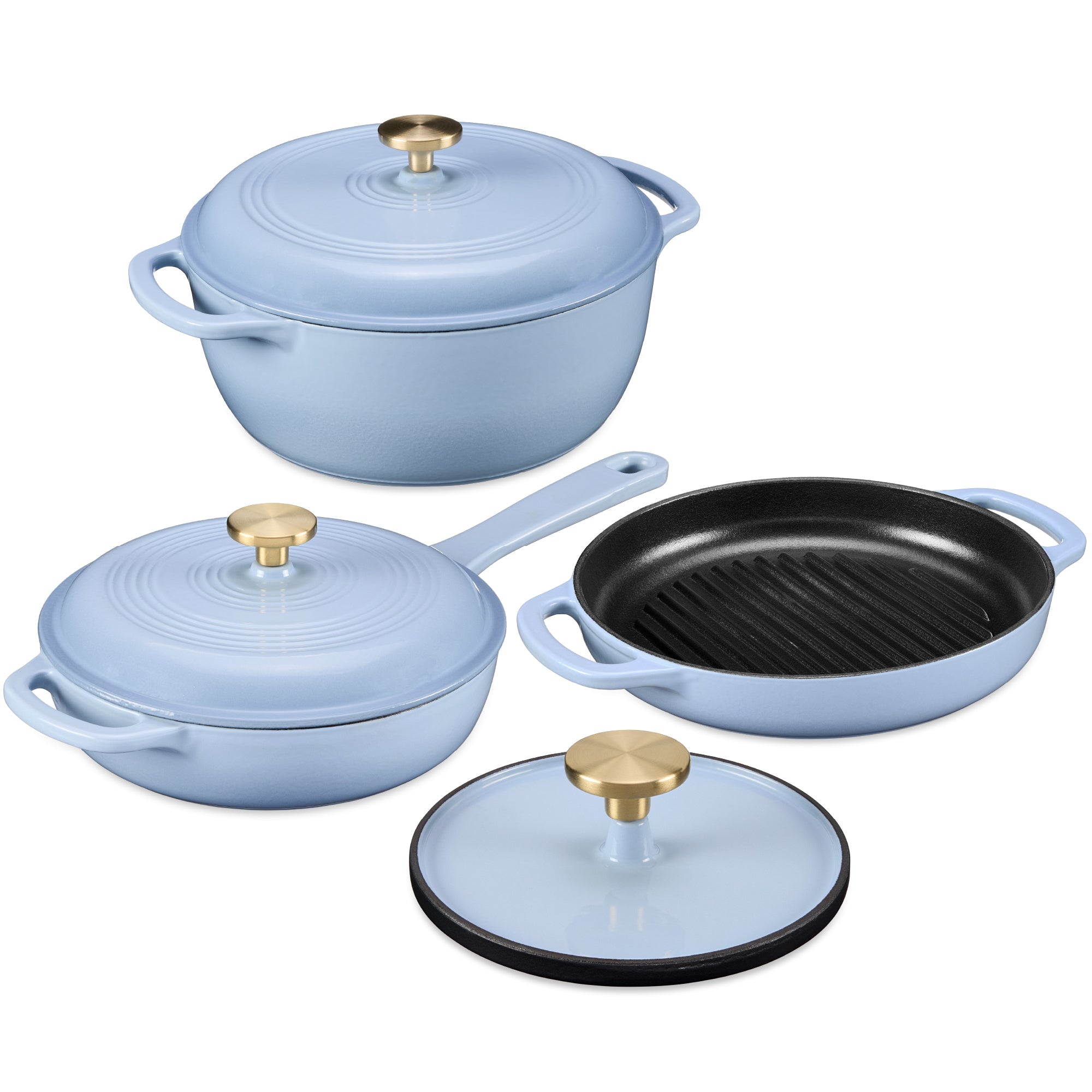 6-Piece Enameled Cast Iron Cookware Set