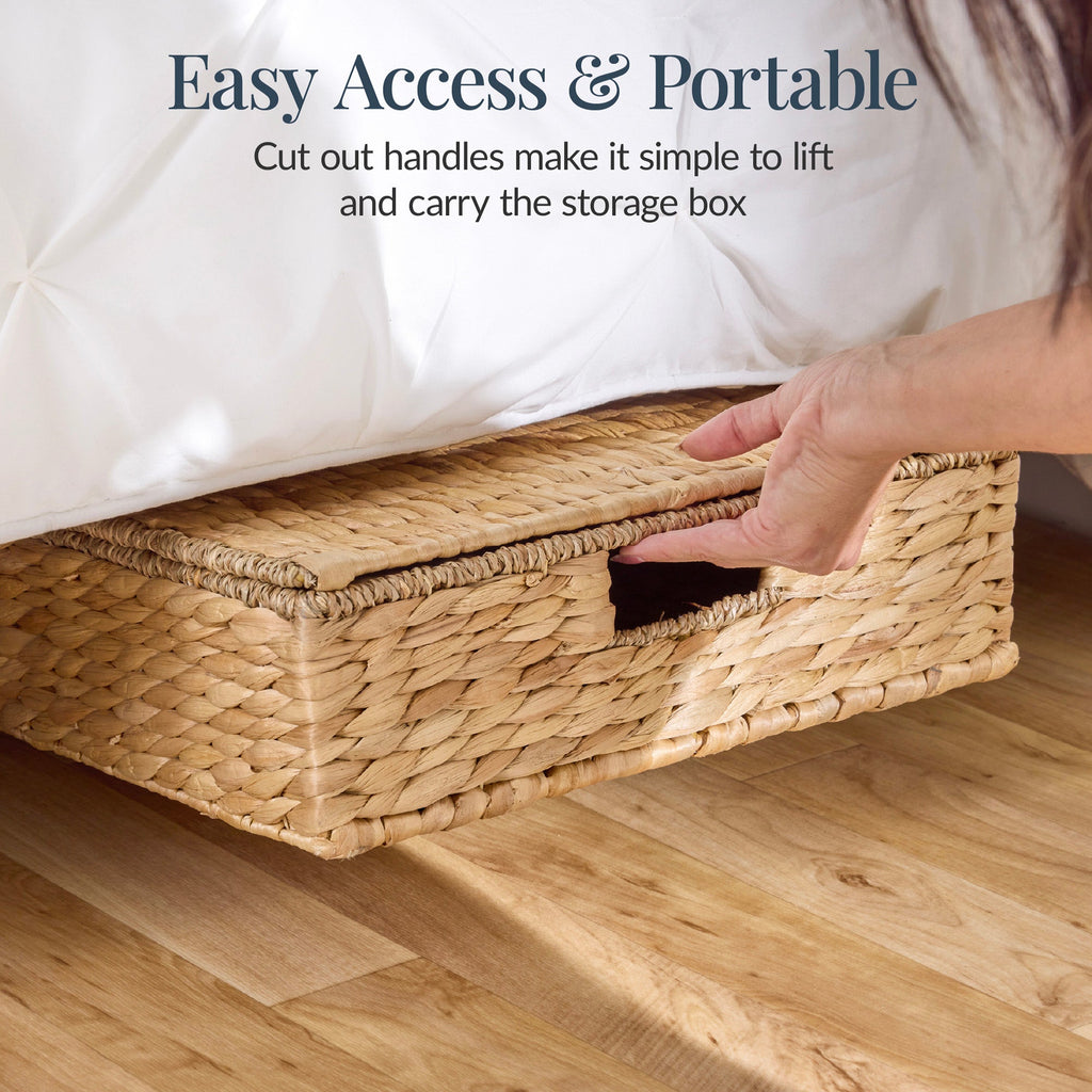 2 PC Water Hyacinth Nesting Underbed Storage Baskets