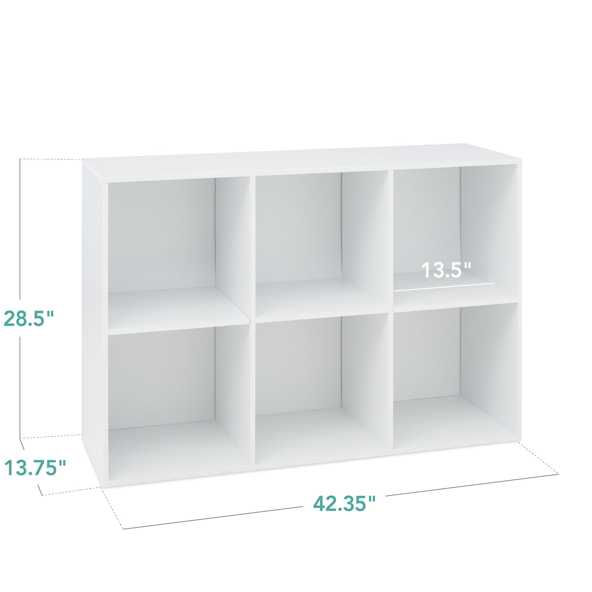 6-Cube Bookshelf, 13.5in Storage Display w/ Removable Panels, Customizable