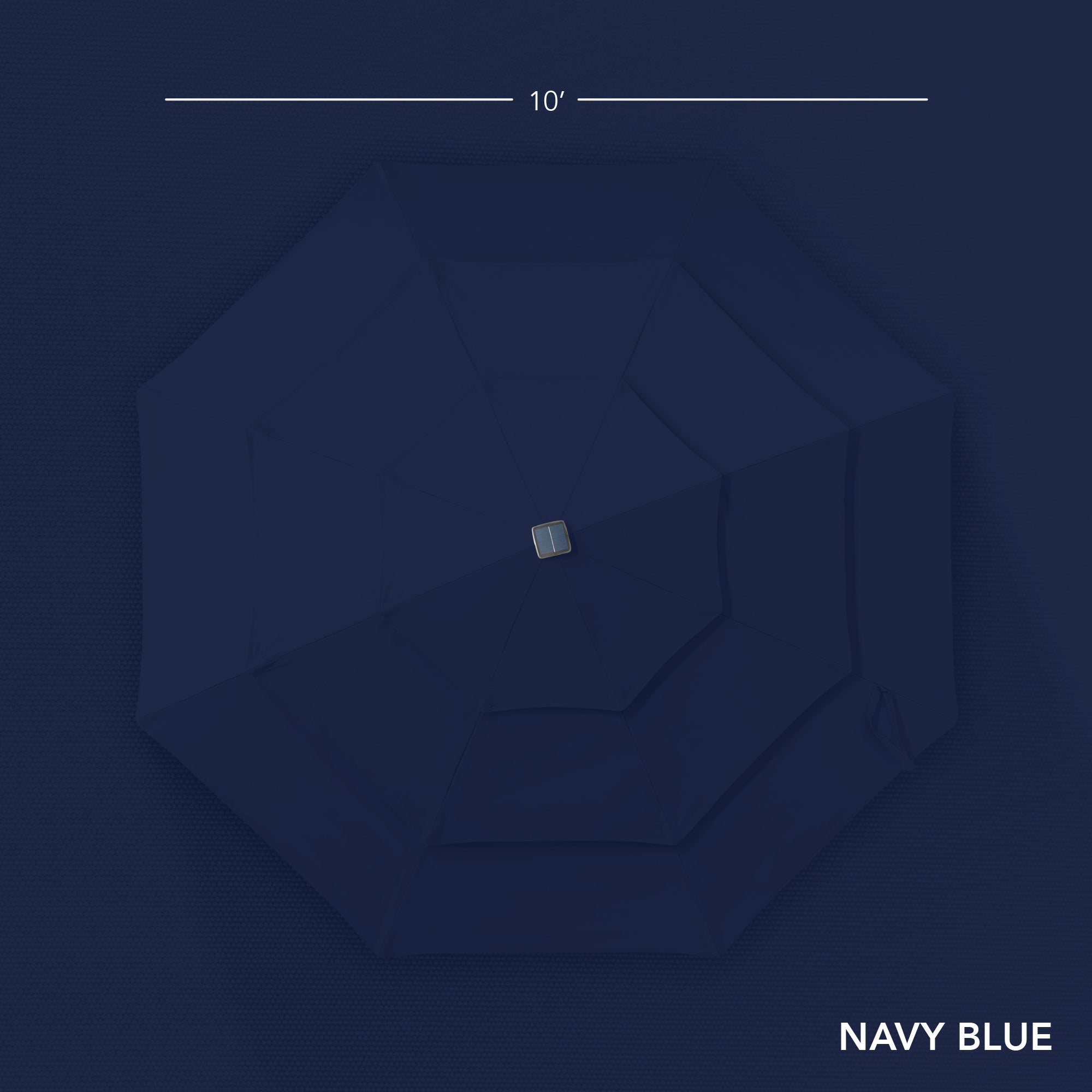 3-Tier Woodgrain Pattern Solar Patio Umbrella, Tilt Adjustment - 10ft