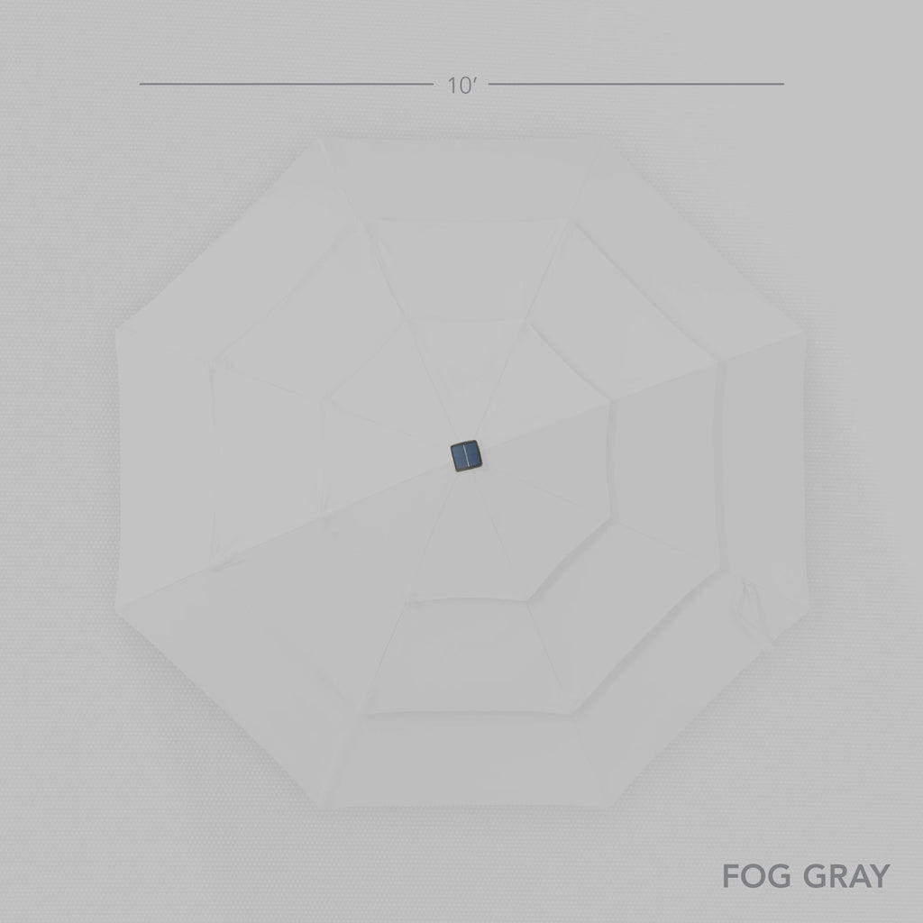 3-Tier Woodgrain Pattern Solar Patio Umbrella, Tilt Adjustment - 10ft