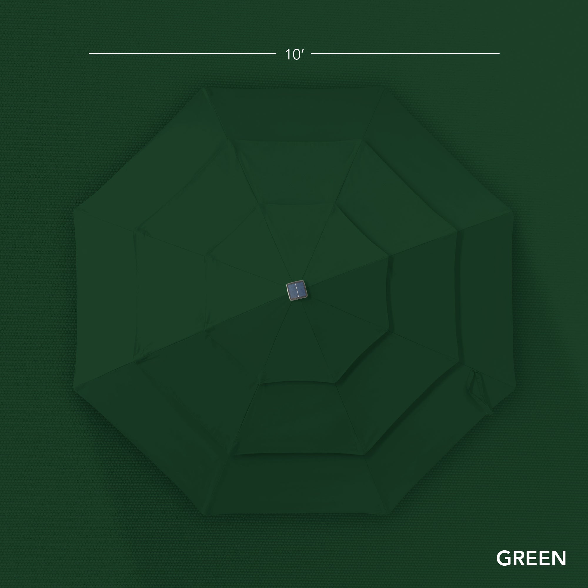 3-Tier Woodgrain Pattern Solar Patio Umbrella, Tilt Adjustment - 10ft