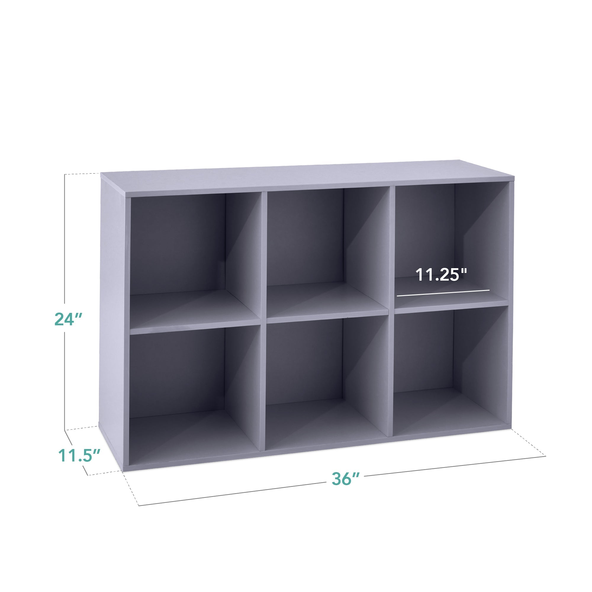 6-Cube Bookshelf, 11in Storage Display w/ Removable Panels, Customizable
