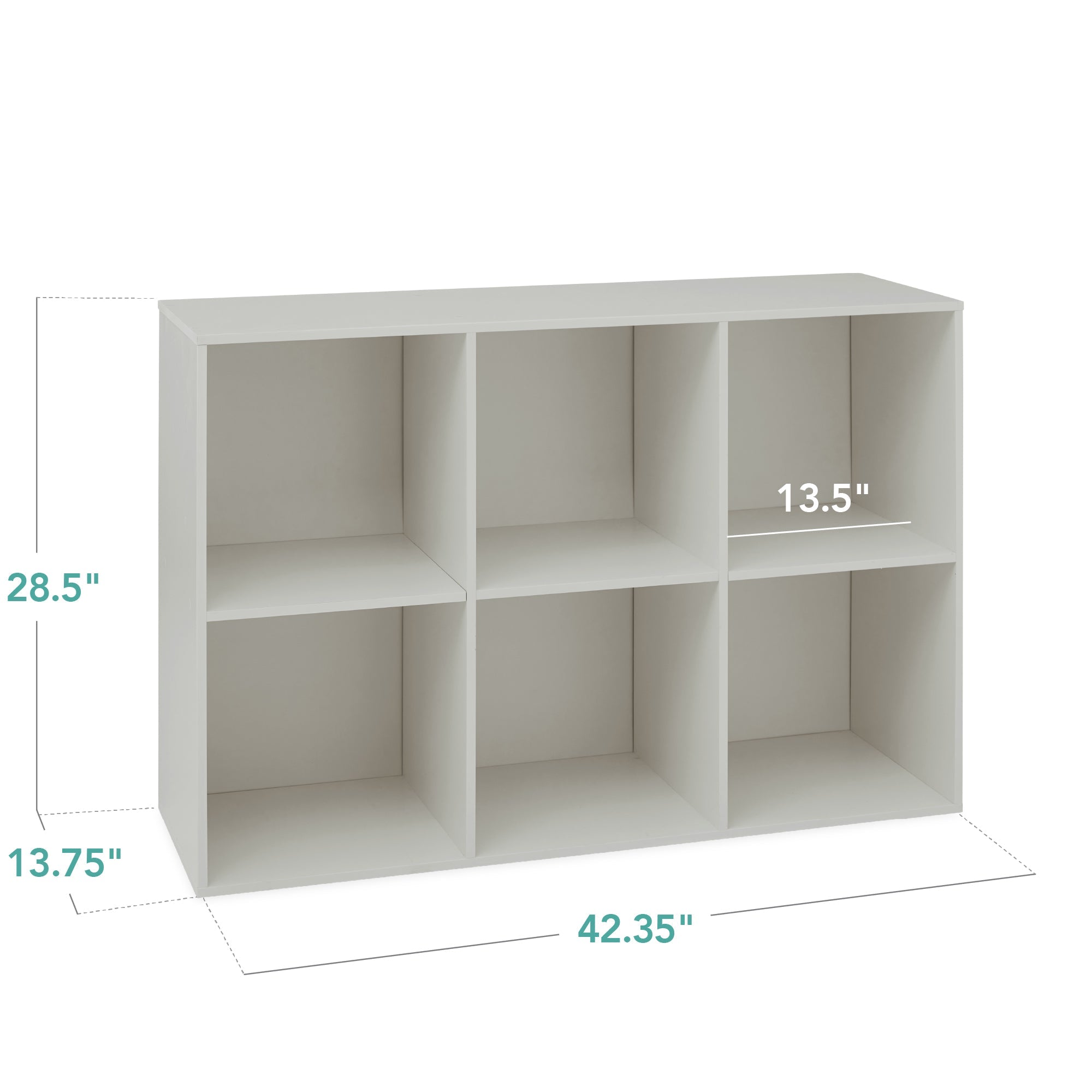 6-Cube Bookshelf, 13.5in Storage Display w/ Removable Panels, Customizable