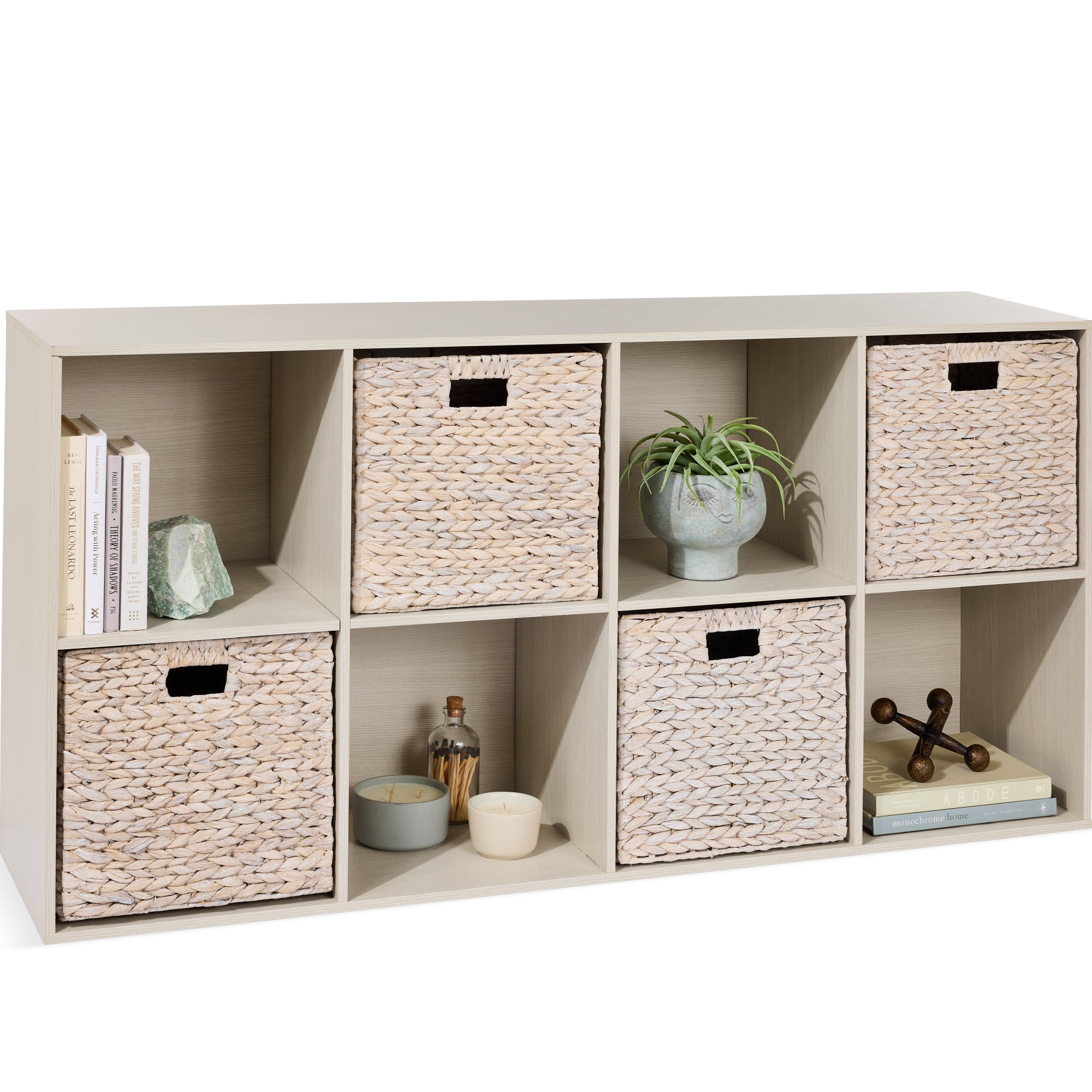 8-Cube Bookshelf, 13.5in Storage Display w/ Removable Panels, Customizable
