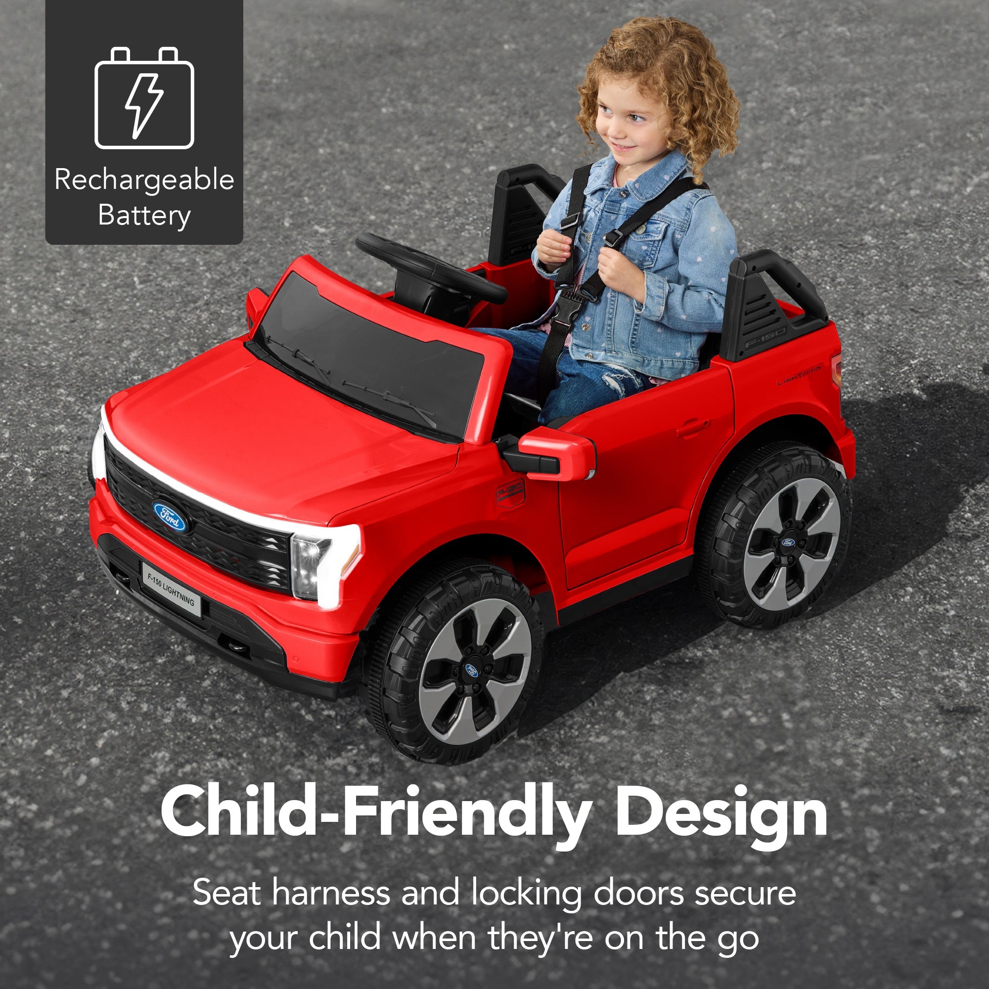 12V Kids Ride On Car Officially Licensed Ford Lightning w/ Remote, 2 Speeds