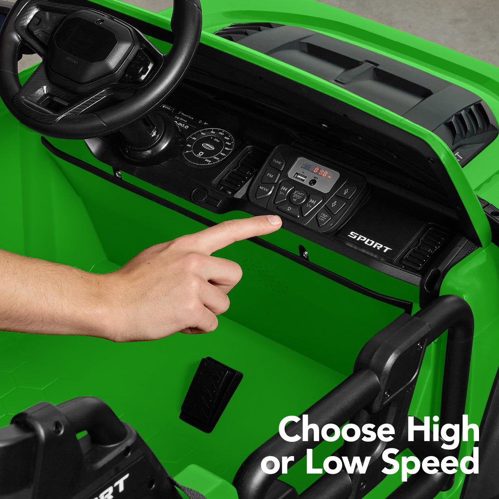 24V 2-Seater Electric Ride-On Car Truck w/ Parent Control, Bluetooth