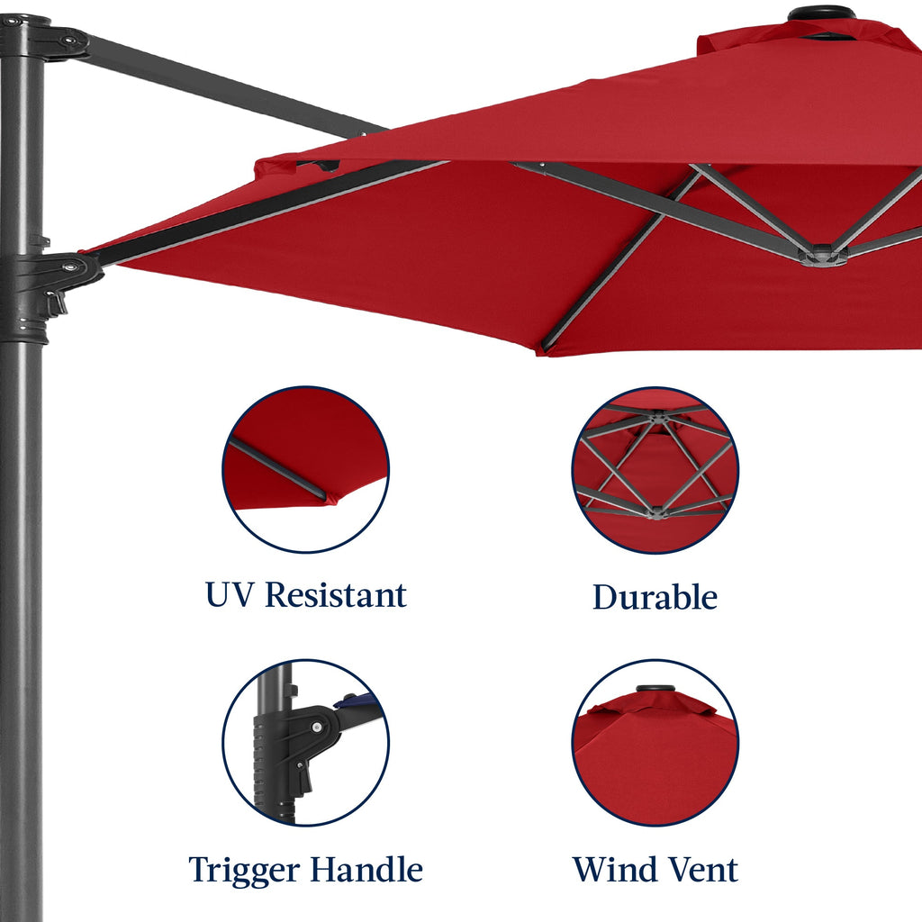 360 Rotating Cantilever Offset Patio Umbrella - 10ft